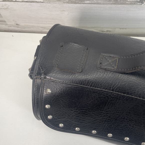 River Road Black Motorcycle Handlebar Leather Tool Bag Harley Accessory Biker - Picture 5 of 14